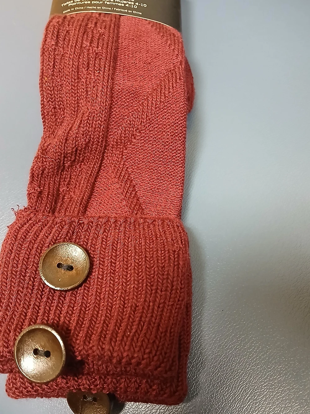 Minicci Burgundy Knee-High Socks with Button Cuff
